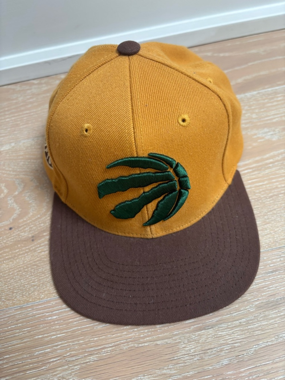 Mitchell & Ness Mustard and Brown Raptors Snapback